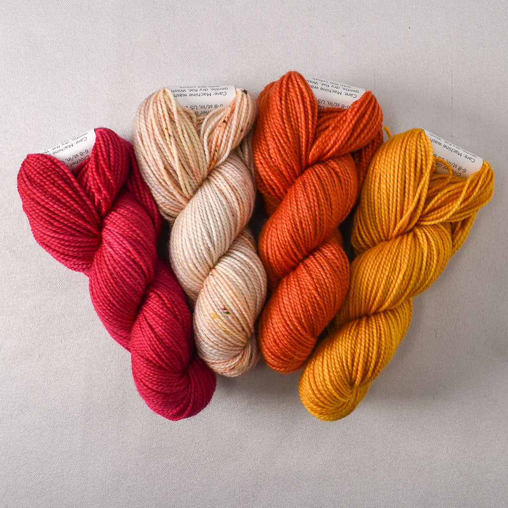 Scarlet Pimpernel, Paw Prints, Corona, and Honey Amber - Miss Babs Toe Quartet
