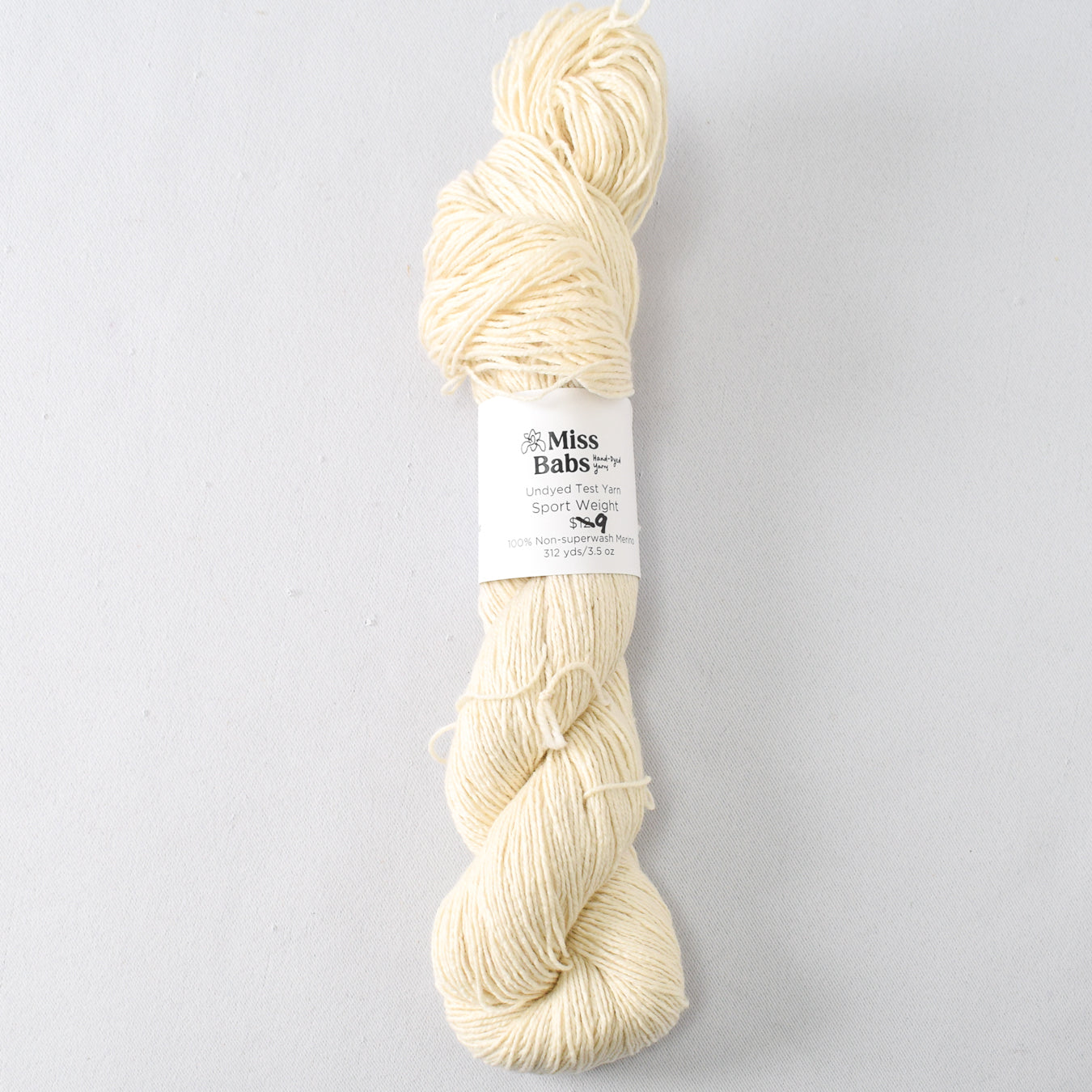 Sport Weight, 312 Yards, Merino - Miss Babs Undyed Test Yarn