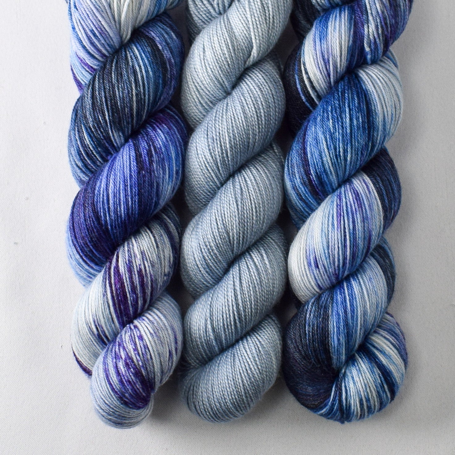 Starry Night Tarte and Stonewashed Yummy 2-Ply - Miss Babs Feyrow Shawl Set