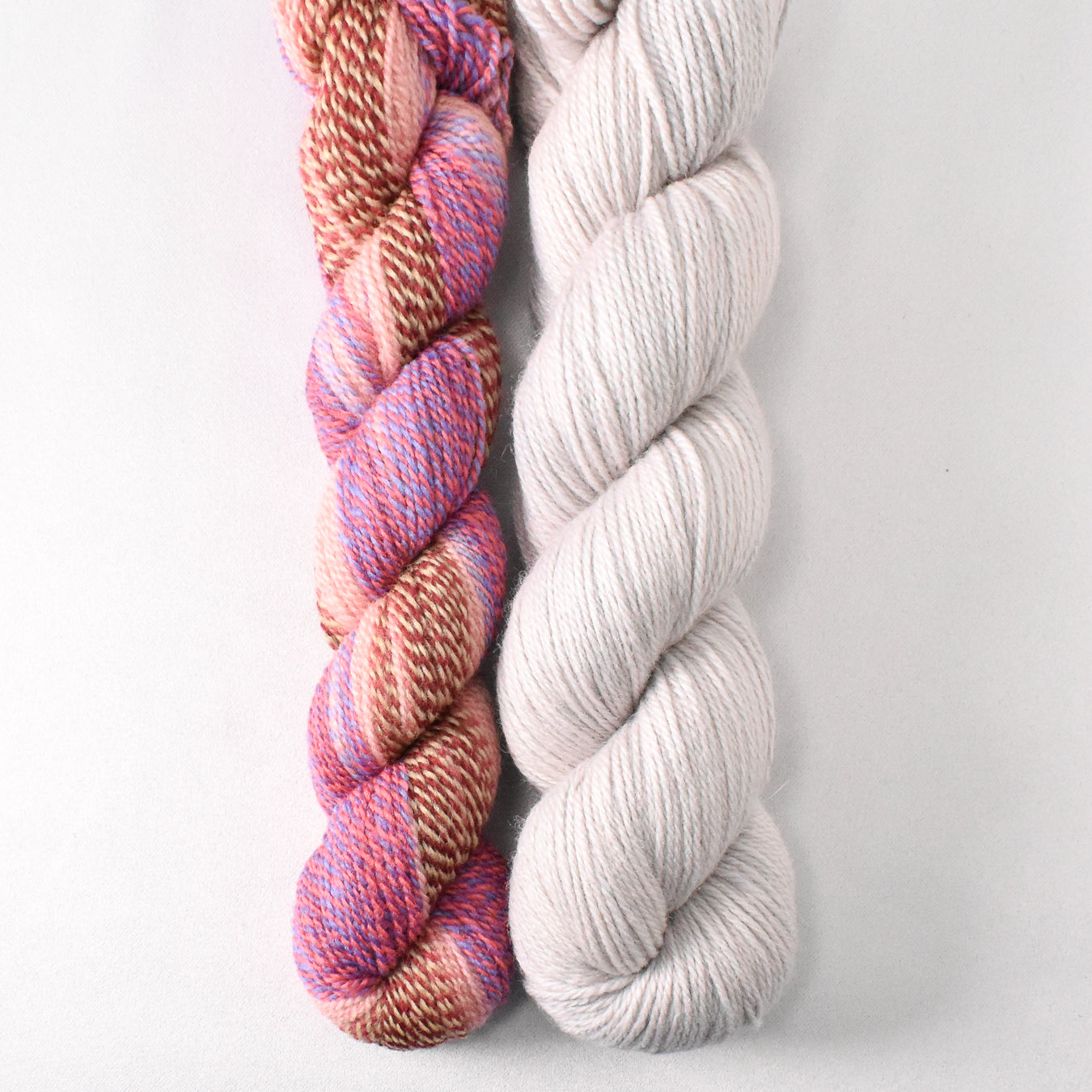 Sublime Skies and White Peppercorn - Miss Babs Junction Fiber Mill Making Tracks Lite and Killington Set