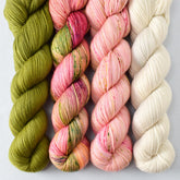 Thyme, Flower Boxes, Mellow Apricot, and Snowdrift - Miss Babs Yummy 2-Ply Quartet