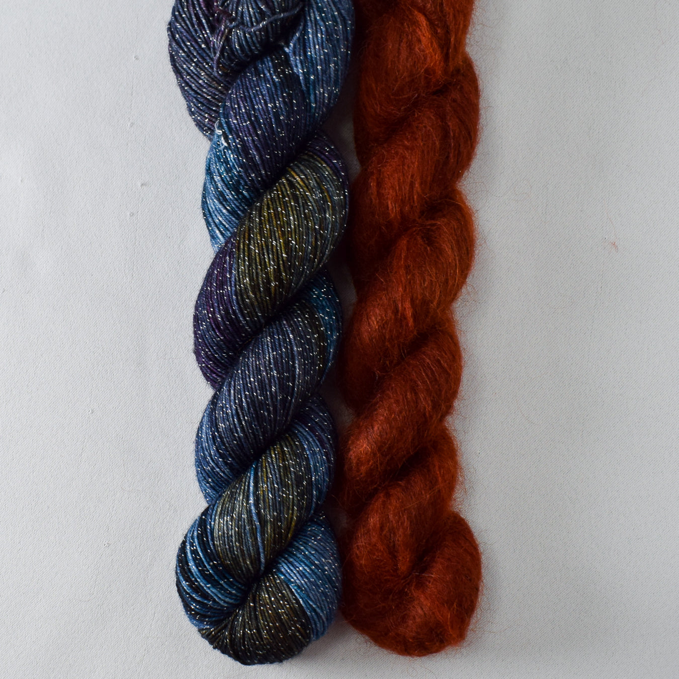 Tried and True (E) and Russet (M) - Miss Babs Shiftling Shawl Set