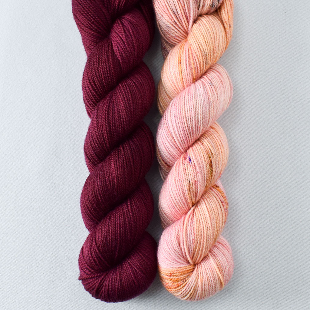 Tropical Sunset and Bloodstone - Miss Babs 2-Ply Duo