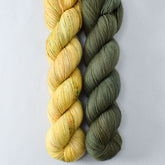 Tuscan Sun, and Sempervirens - Miss Babs Mosaicoscope Shawl Set