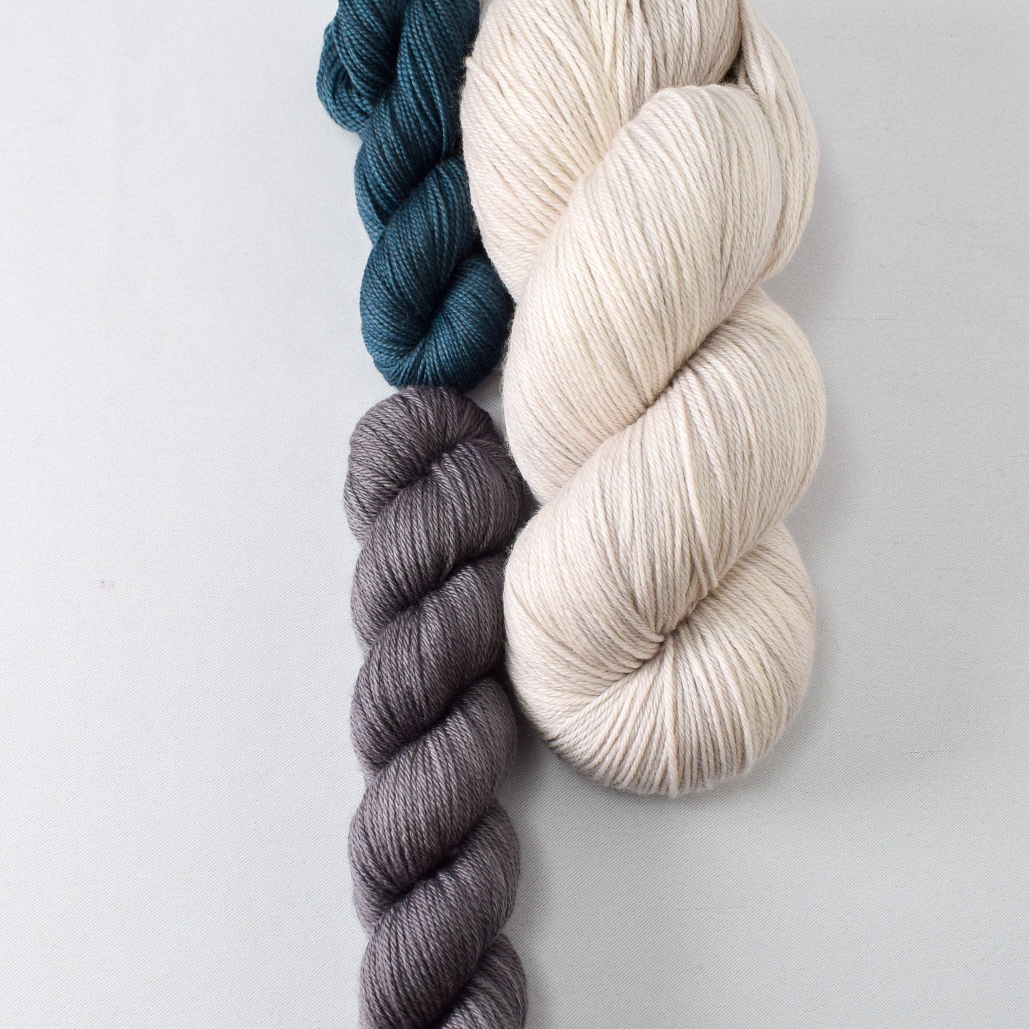 White Peppercorn, Oxidized Silver, and Spiny - Miss Babs Nottingham Hood Set