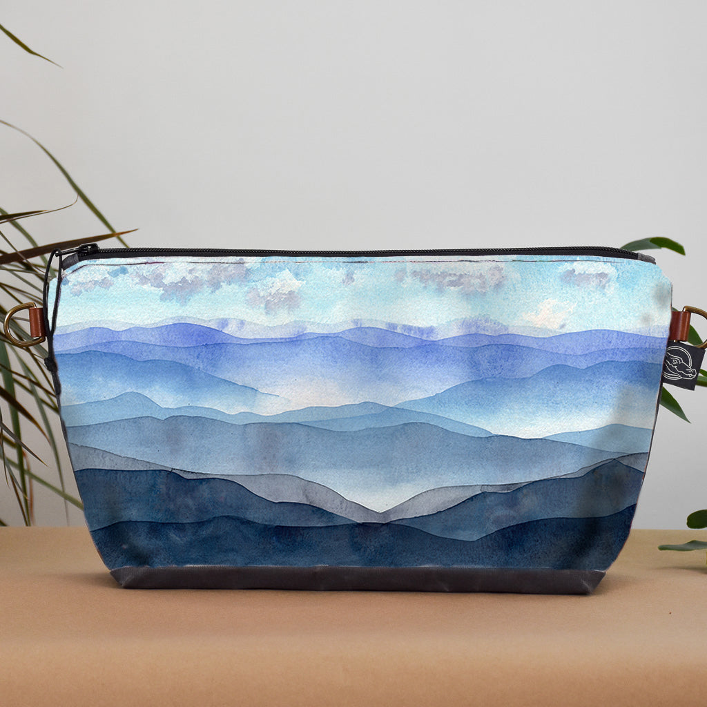 Charcoal with Winter Vista Bag No. 5 - The Large Zip Project Bag