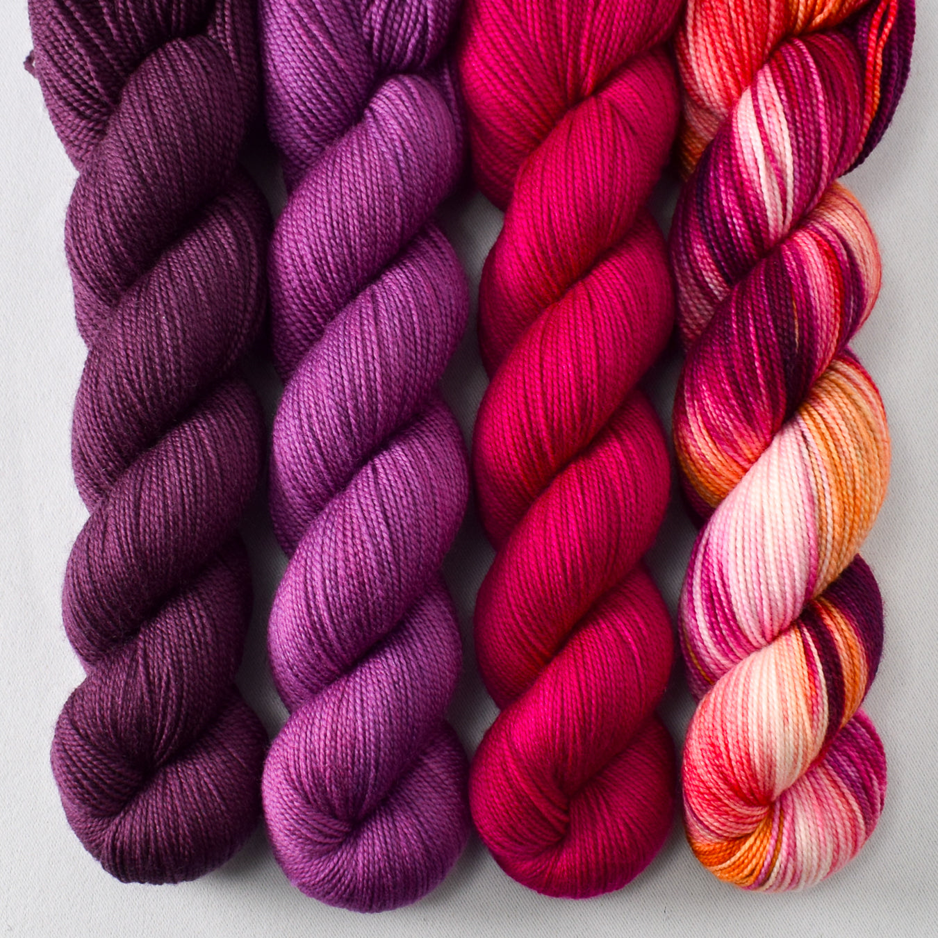 Wolfsbane, Violet Royale, Cassiopeia, and Devil's Night - Miss Babs Yummy 2-Ply Quartet