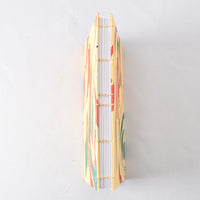 Large Handmade Journal with Yellow, Red, and Green Marbled Cover