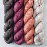 Amaranth, Dark Adobe, Dark Pegasus, Lace Murex - Miss Babs Yummy 2-Ply Quartet