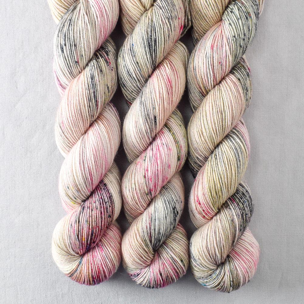 Apple Season - Miss Babs Estrellita fingering weight superwash merino and Lurex yarn