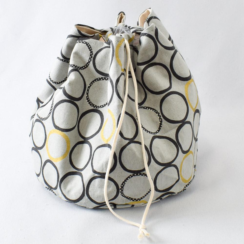 Asa Bucket Bag, Gold Circles Edition -- Gray
