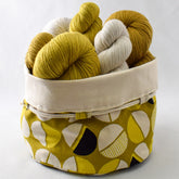 Asa Bucket Bag, Semicircles - Ochre Yellow - Miss Babs Notions