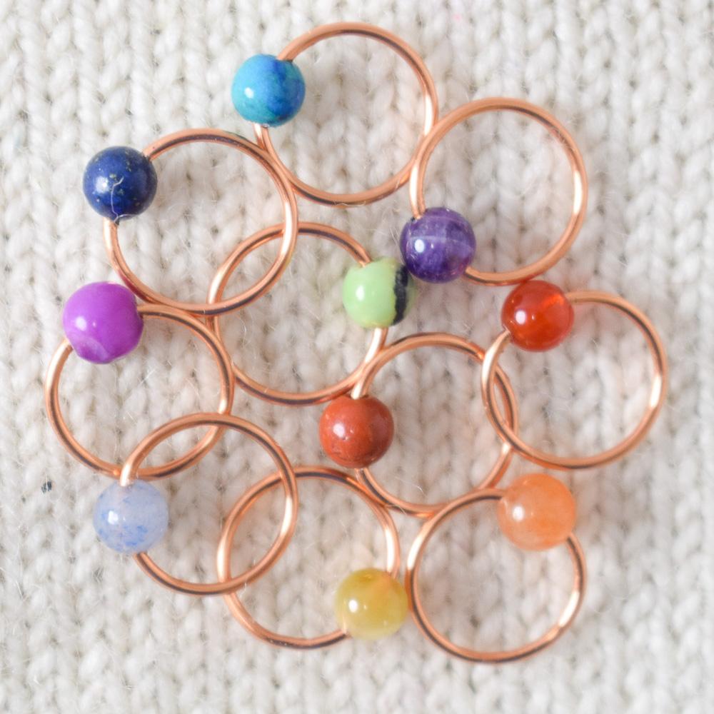 Assorted Semi-Precious Gemstone Stitch Markers - Miss Babs Stitch Markers