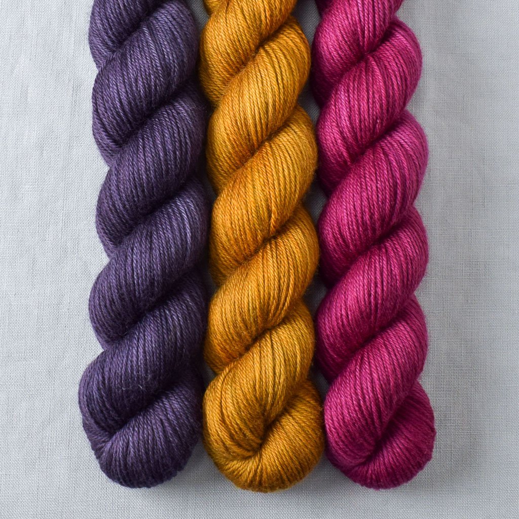 Aubergine, Dusk, Old Gold - Miss Babs Yowza Mini Trio