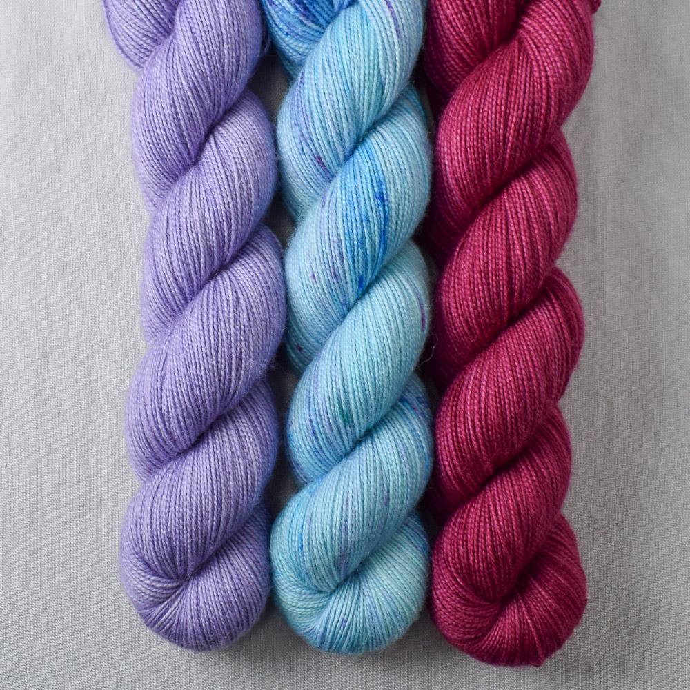 Aubergine, Orchid, World in a Book - Miss Babs Yummy 2-Ply Trio