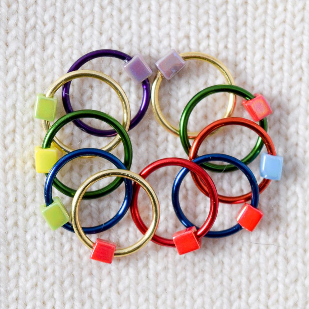 Babs' Favorite Stitch Markers - Colored Rings - Assorted -- Large - Miss Babs Stitch Markers