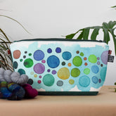 Hunter with Turquoise Bubbles Bag No. 5 - The Large Zip Project Bag