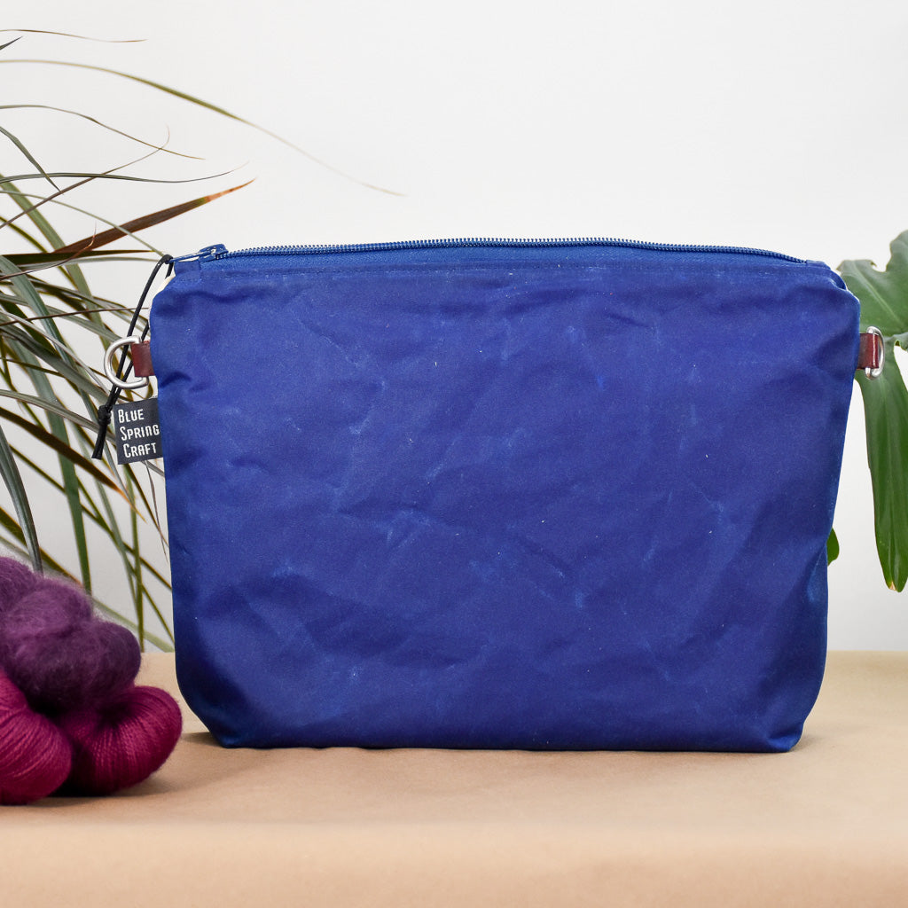 Cobalt with Winter Ferns Bag No. 6 - The Medium Zip Project Bag