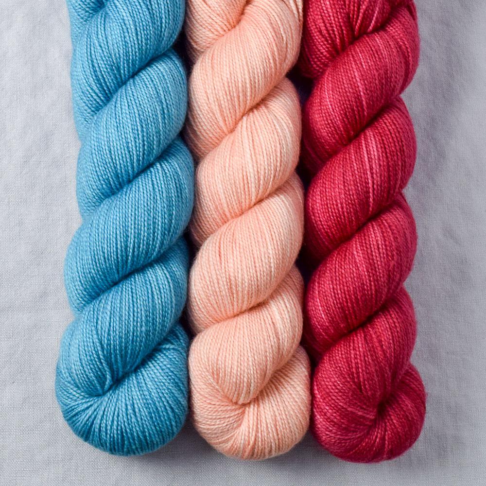 Banksia, Ruby Spinel, Sargasso - Miss Babs Yummy 2-Ply Trio