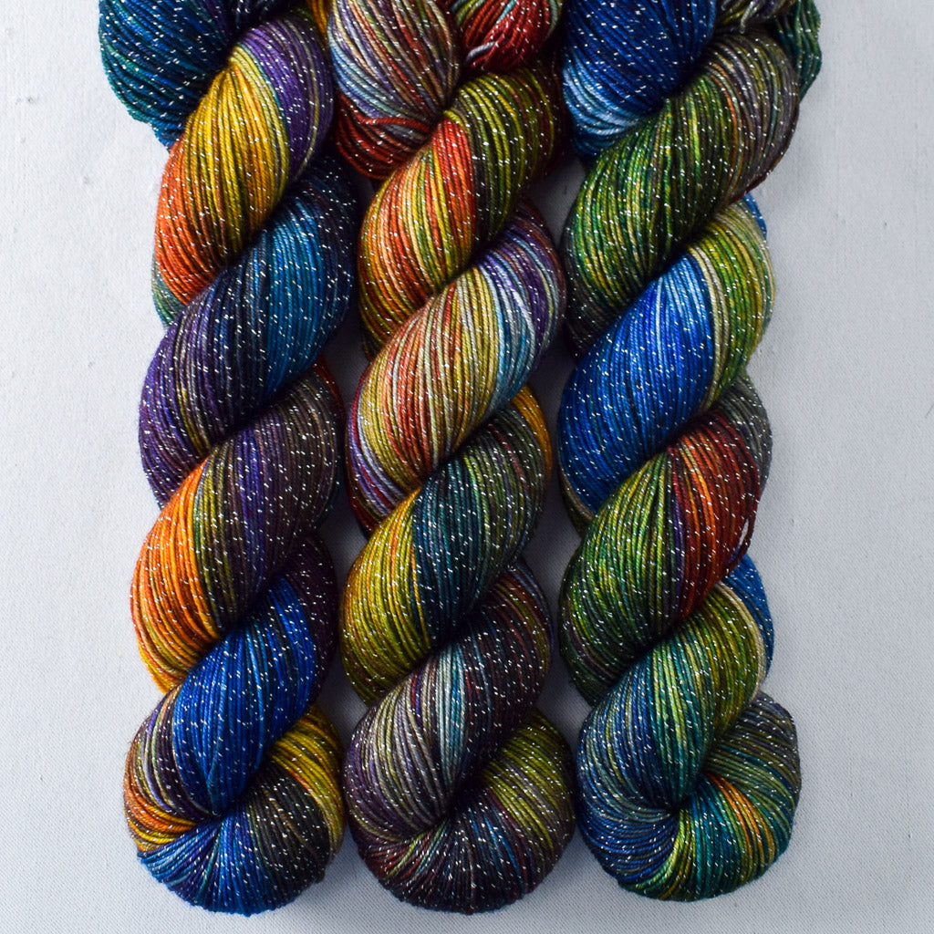 Bat S**t Crazy - Miss Babs Estrellita fingering weight superwash merino and Lurex yarn