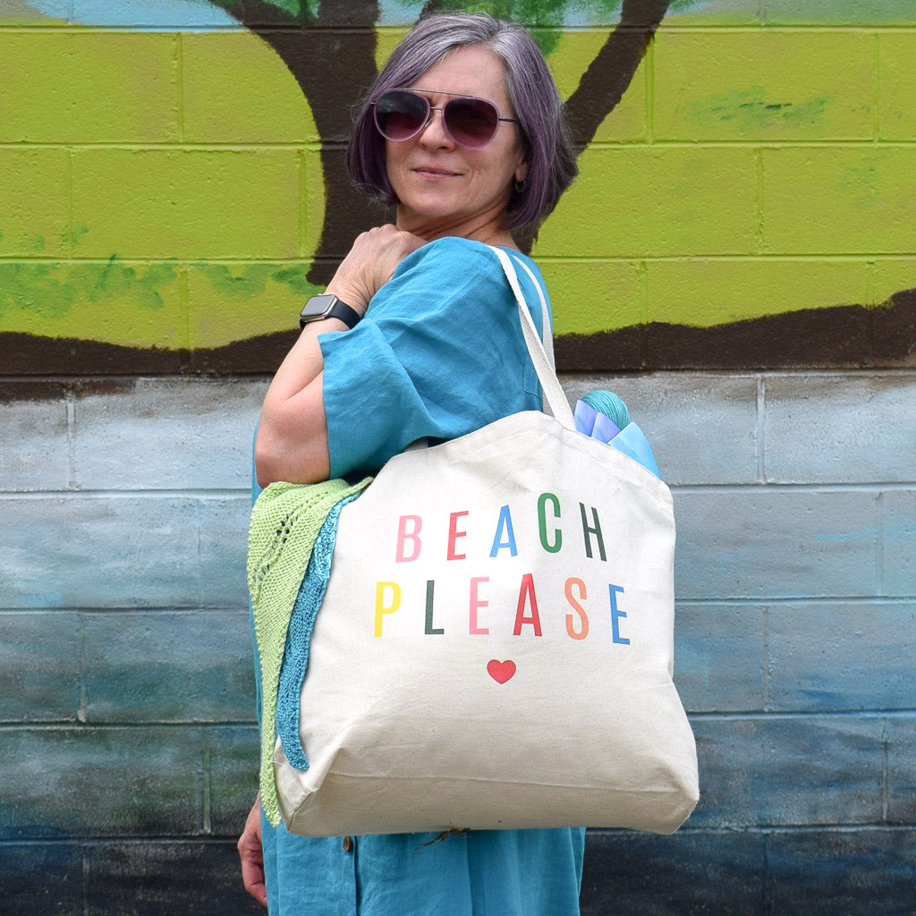 Beach Please Canvas Tote - Miss Babs Notions