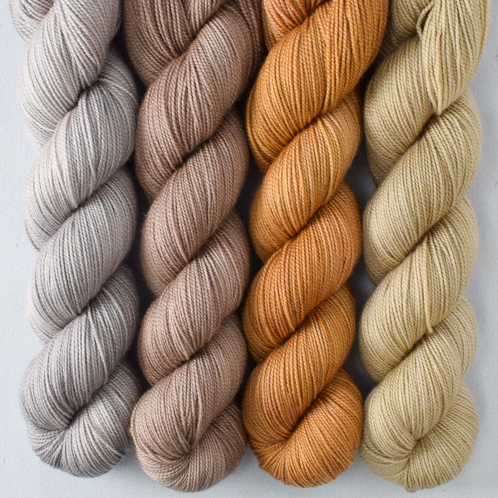 Beechwood, Dark Parchment, Dunes, Honeycake - Miss Babs Yummy 2-Ply Quartet