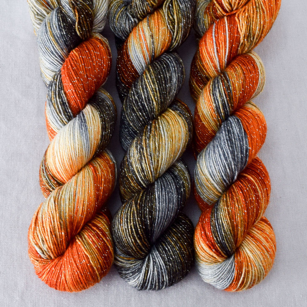 Biker Chick - Miss Babs Estrellita fingering weight superwash merino and Lurex yarn