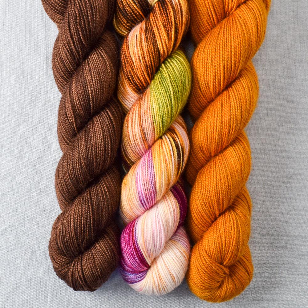BIttersweet Chocolate, Cherry Amber, Garden Party - Miss Babs Yummy 2-Ply Trio