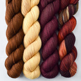 Bittersweet Chocolate, Mahogany, Sandy Cove, Volcanic Eruption - Miss Babs Yummy 2-Ply Quartet