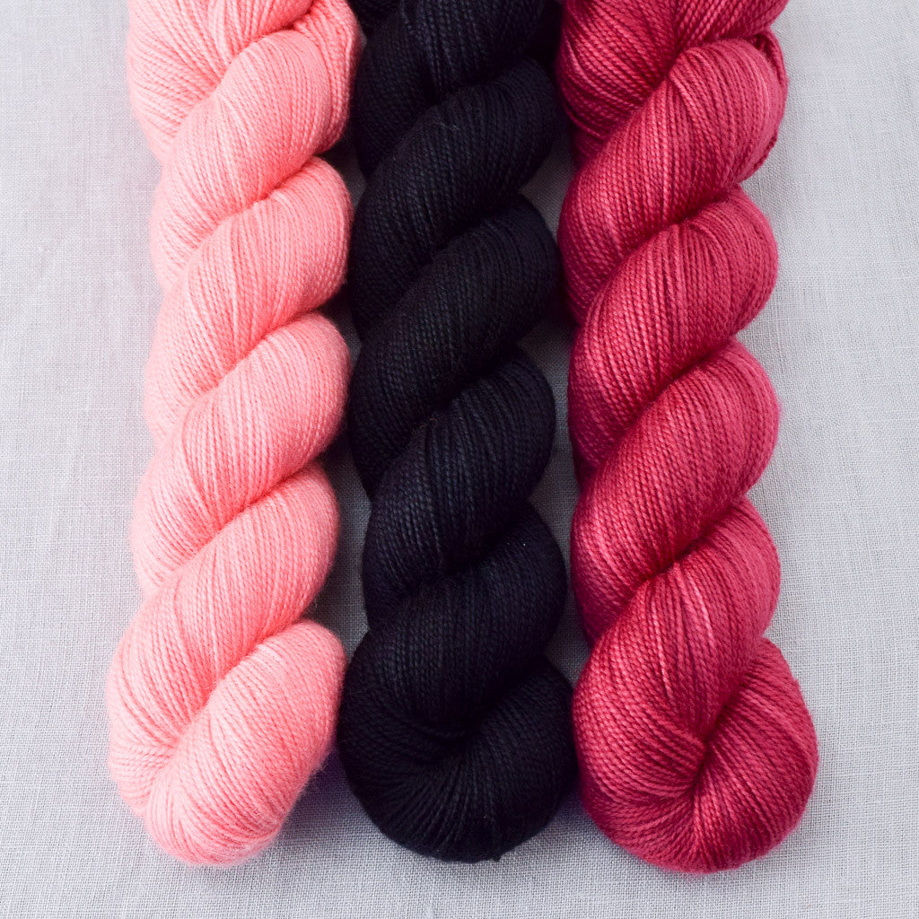 Blackbird, Dahlia, Ruby Spinel - Miss Babs Yummy 2-Ply Trio