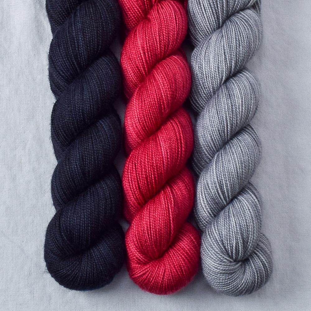 Blackbird, Ruby Spinel, Shale - Miss Babs Yummy 2-Ply Trio