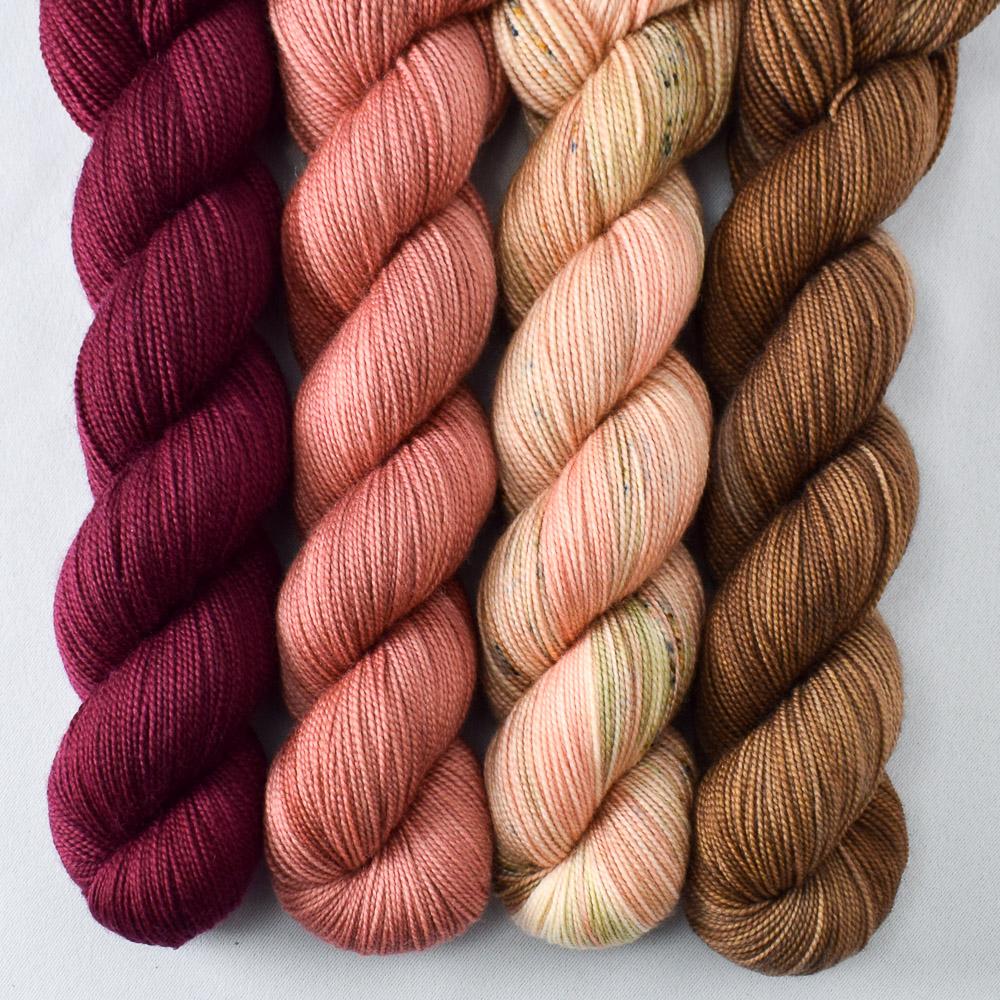 Bloodstone, Coconut Horse, Dark Adobe, Rosy Finch - Miss Babs Yummy 2-Ply Quartet
