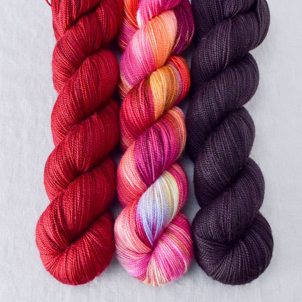 Bloomin Pansies, Dark Andromeda, Lurch - Miss Babs Yummy 2-Ply Trio