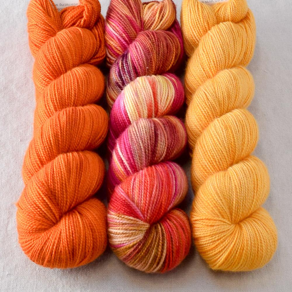 Bloomin Pansies, French Marigold, Lemon Amber - Miss Babs Yummy 2-Ply Trio