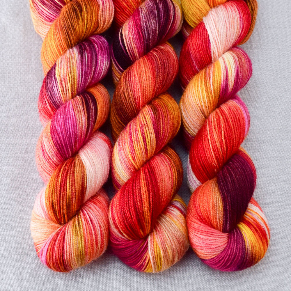 Bloomin Pansies - Miss Babs Katahdin 437 superwash BFL wool yarn