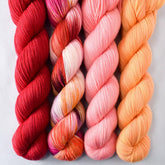 Bloomin Pansies, Rhodochrosite, Sugar Maple 1, Whitsunday - Miss Babs Yummy 2-Ply Quartet
