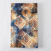 Large Handmade Journal with Blue and Gold Patterned Cover