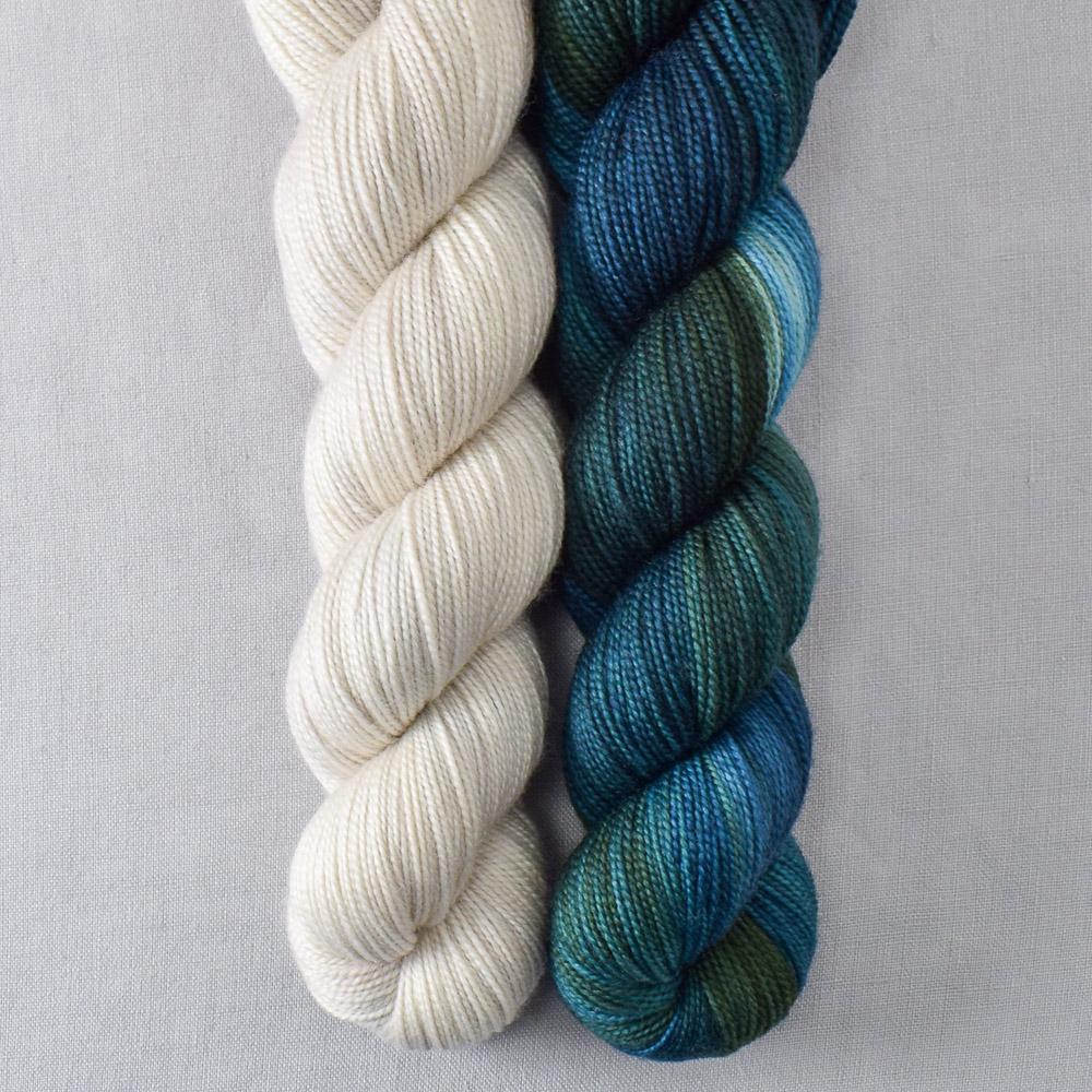 Blue Dasher, White Peppercorn - Miss Babs 2-Ply Duo
