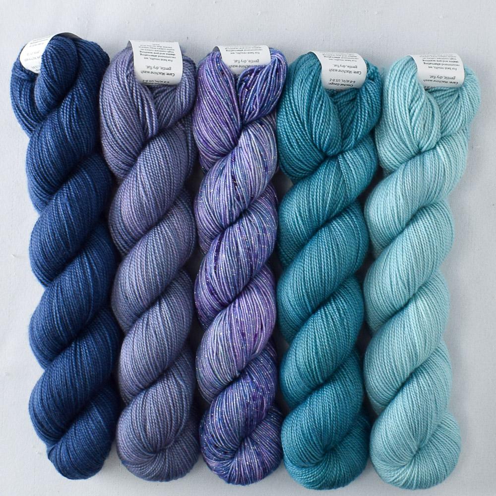Blue Mussel, Coos Bay, Forever, Navy, Officer of the Paw - Miss Babs Mixed Shawlography Set