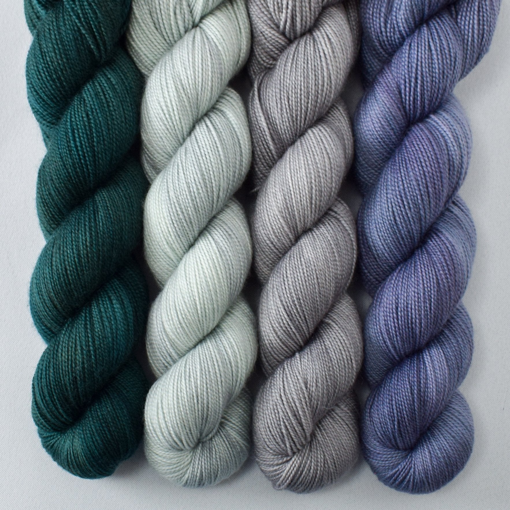 Blue Mussel, Smoke, Through the Fog, Topaz - Miss Babs Yummy 2-Ply Quartet