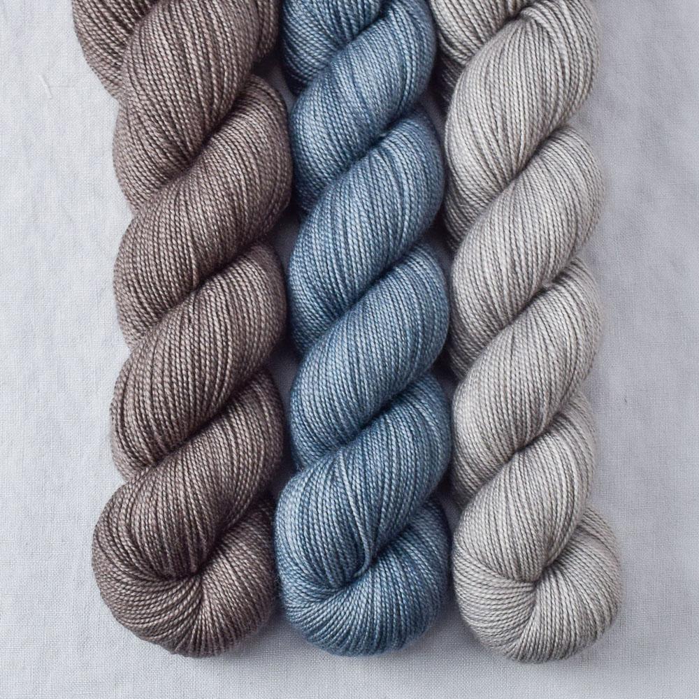 Blue Slate, Field Mouse, Oyster - Miss Babs Yummy 2-Ply Trio