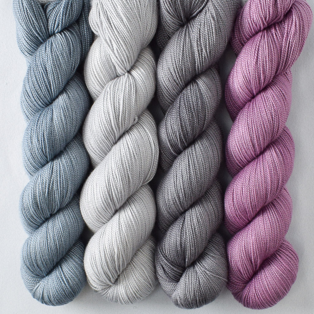 Blue Slate, Fig, Oxidized Silver, and Quicksilver.</p> - Miss Babs Avon Quartet