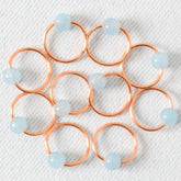 Blue Sponge Quartz Stitch Markers - Miss Babs Stitch Markers