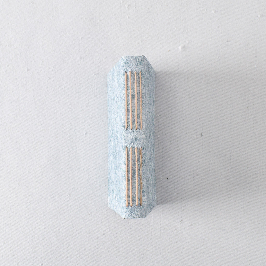 Pocket Handmade Journal with Blue Textured Cover