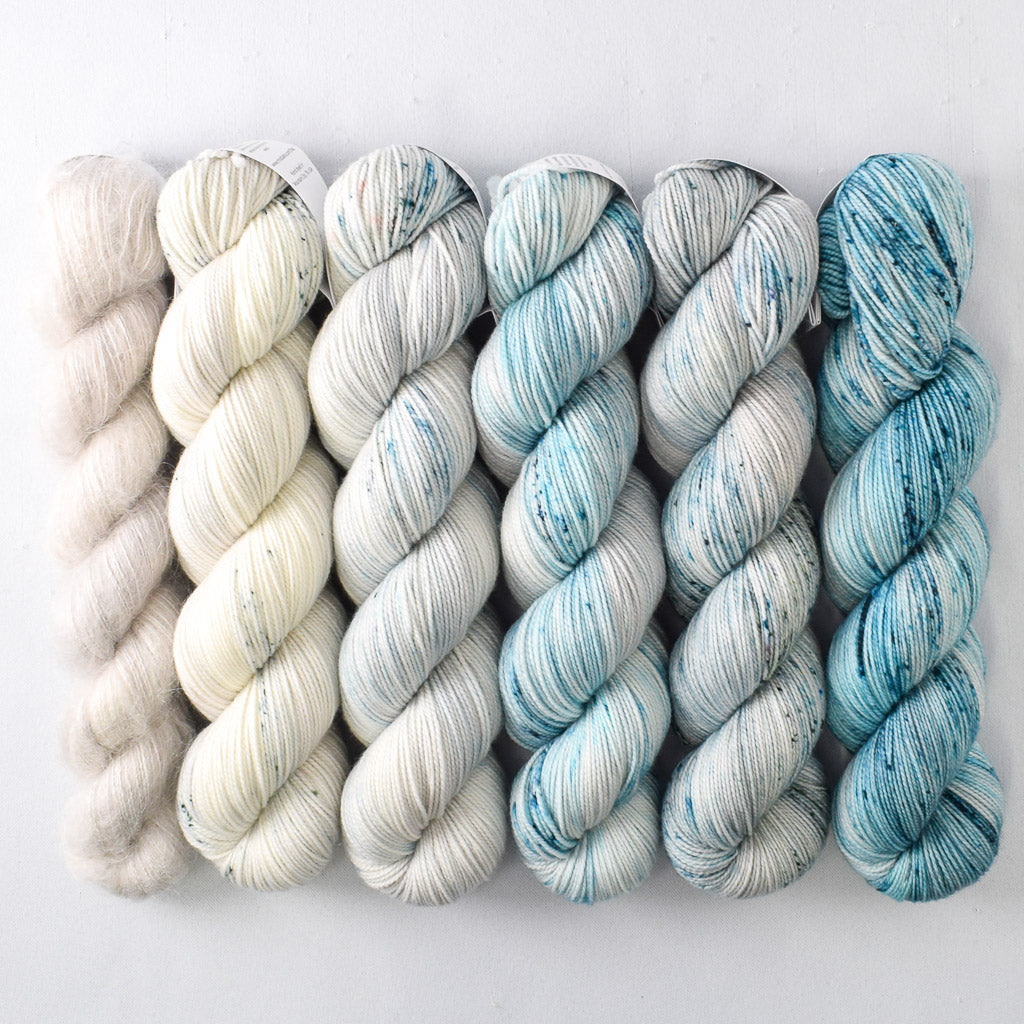 Blue with White Peppercorn - Miss Babs Lace and Fade Boxy Set