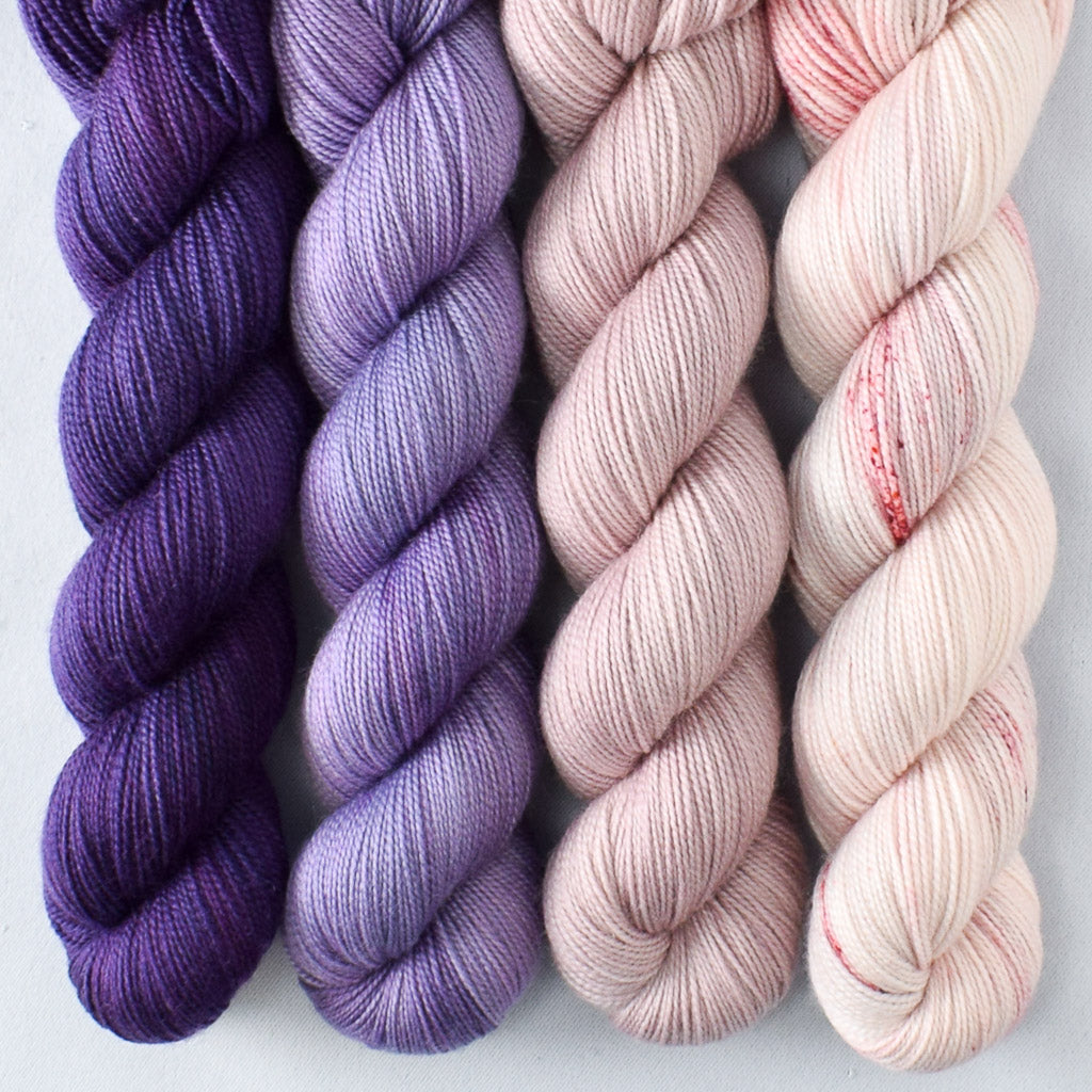 Blusher, Lilacs, Purple Urchin, Softly - Miss Babs Yummy 2-Ply Quartet