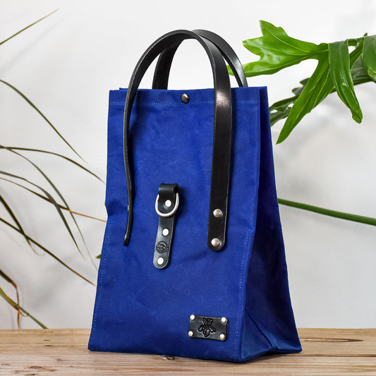 Cobalt Bag No. 2 with Black Leather - On the Go Bag