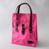 Bright Pink Bag No. 2 with Burgundy Leather - On the Go Bag