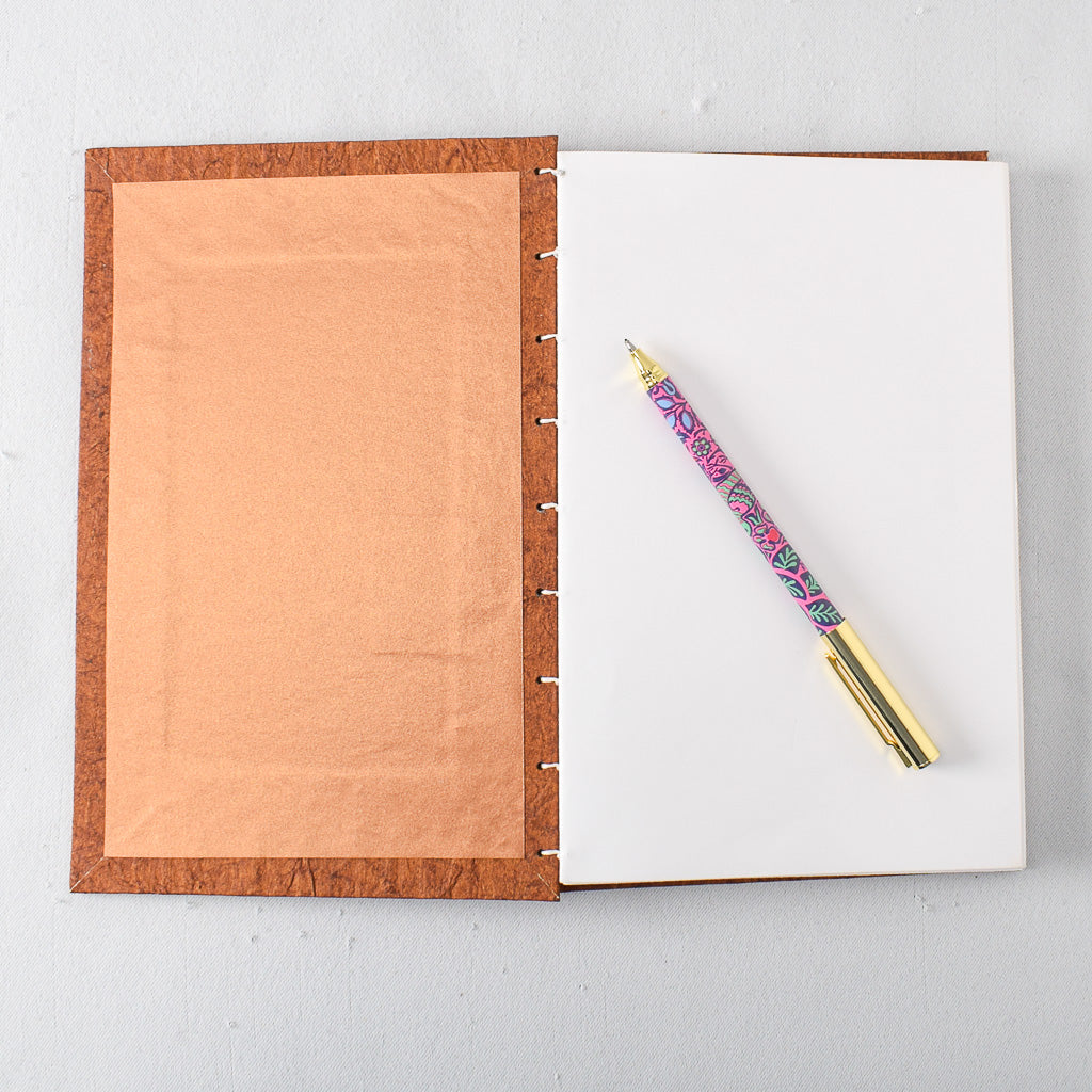 Large Handmade Journal with Brown Textured Cover