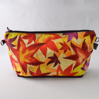 Burgundy with Sweetgum Leaves Bag No. 5 - The Large Zip Project Bag